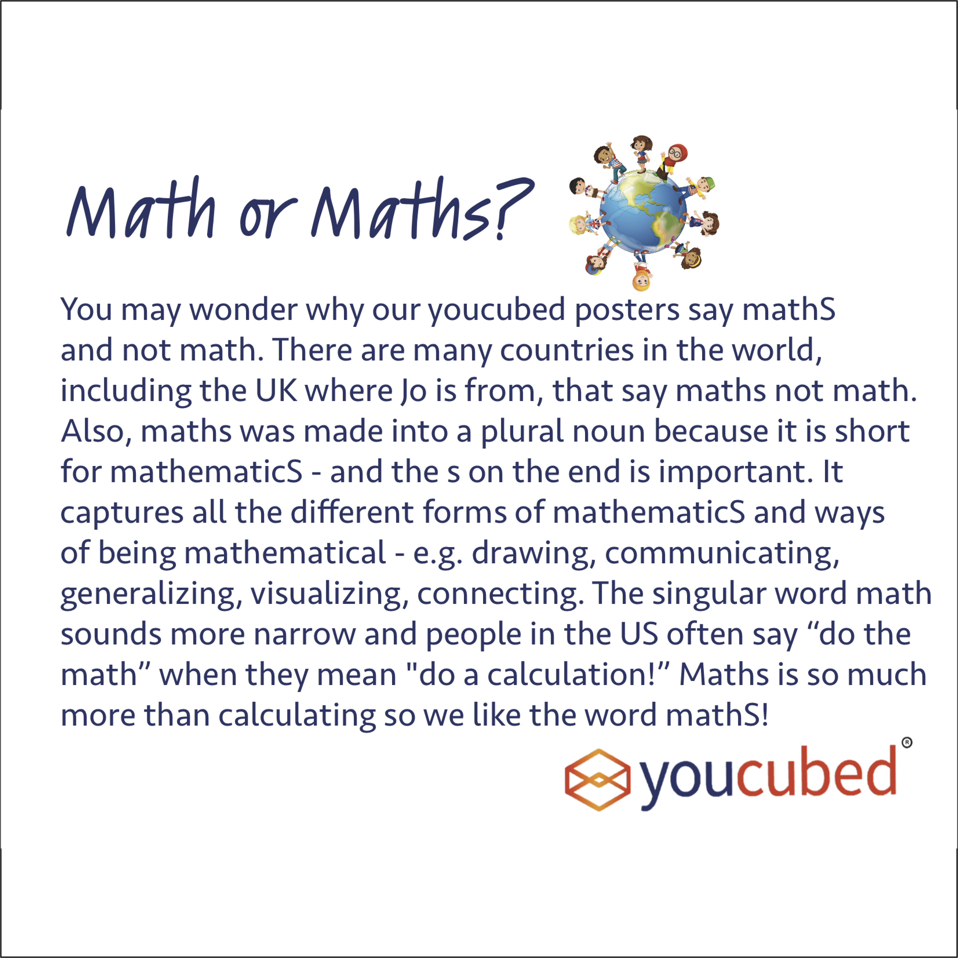 Math Or Maths Poster Youcubed