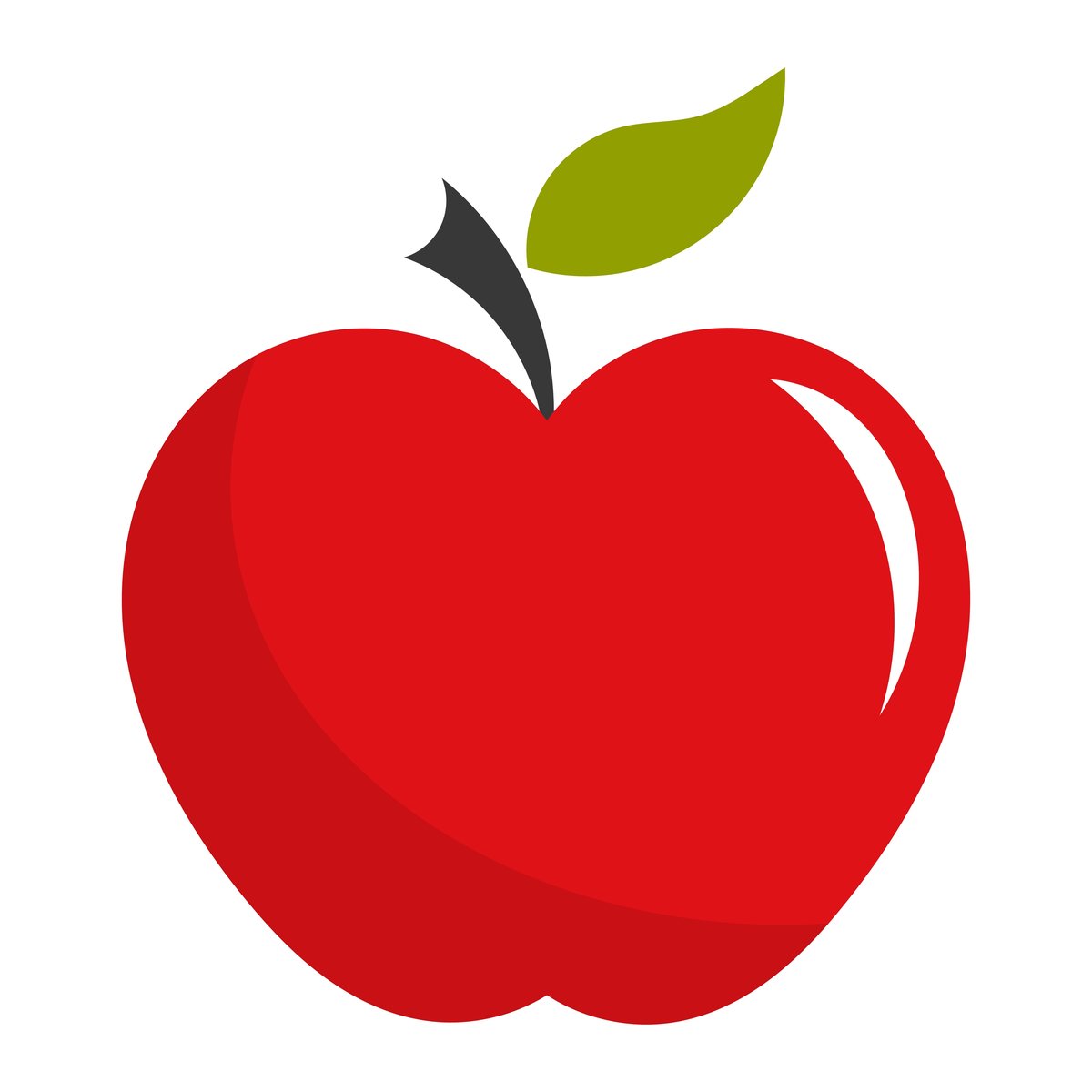 Красное яблоко вектор лого