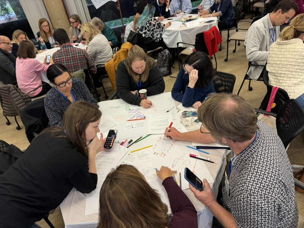 A group of people working together